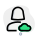 Cloud computing engineer with advance support layout icon