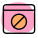 Block or banned sign in a website maker tool icon