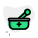 Ayurveda medication mortar and pestle with grinding meds icon