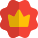 Crown in flower shaped premium membership logotype icon