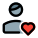 Favorite user profile picture with heart logotype icon