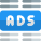 Ads at center line in various article published online icon