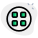 外部圆形菜单应用程序隔离在白色背景应用程序绿色 tal-revivo icon