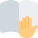 Stop and gesture on a open book isolated on a white background icon