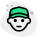 Courier delivery agent face with cap on top icon