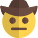 Cowboy netural face expression with brim hat icon