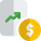 Financial information compared with line graph layout icon