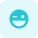 Grinning with wink pictorial representation emoji face icon