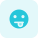 Funny tongue stuck-out emoji, mocking and funny icon