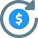 Money rotation and conversion of international currency icon