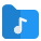 Music file stored on a folder for playback icon