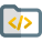 Folder with software programming database isolated on a white background icon