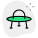 UFO spaceship with three legs support layout icon