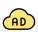 Ads supported on cloud space drive storage icon