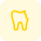 Tooth repair with chipped on side isolated on a white background icon