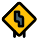Sharp turn on left to right on a sign board icon