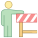 Arbeiter mit Straßensperre icon
