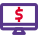 Internet banking and online purchase on desktop computer icon