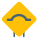 Bump ahead warning signal on road ahead icon