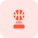 Basketball game trophy with round shape icon