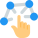 Touch access of a nodes network isolated on a white background icon