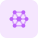 Atom structure with lattice holding each other icon