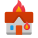 maison en flammes icon