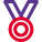 Round shape medal for the achievement in military icon