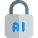 Artificial intelligence programming locked isolated on white background icon