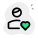 Favorite user profile picture with heart logotype icon