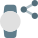 Share feature availability on phone connected smartwatch icon