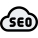 Seo service on a cloud server isolated on a white background icon