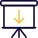 White board with downwards direction arrow layout icon