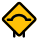 Bump ahead warning signal on road ahead icon