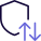 Protection of data transfer with uplink and downlink arrow icon