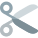 Cut command in shape of scissor for computing icon