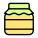 Organic honey tightly sealed with cloth on mason jar icon