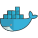 Docker a set of coupled software as a service icon
