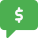 Instant online money transfer over messaging service icon