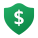 Shield With a Dollar Sign icon