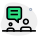 Discussion over company sales records by co-workers via messenger icon