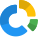 Doughnut Pie chart comparison with multiple sections layout icon