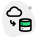 Cloud connected worldwide access database backup center icon