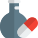 Lab research on experimental drug medicine with flask icon