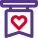 Heart shape on a tablet representing peace and love icon