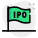 Flagship ipo of company waving in stock market icon