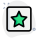 Five-pointed star logotype in a square box icon