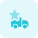Favorite starred lorry location with cargo shipping logistics icon