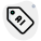Artificial intelligence on a label isolated on a white background icon