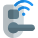 Wifi controlled smart lock isolated on a white background icon